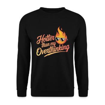 Plus chaud que mon design de flammes repensé avec - Sweat-shirt Unisexe - noir - Devant - Alina (178cm) & Michal (187cm)