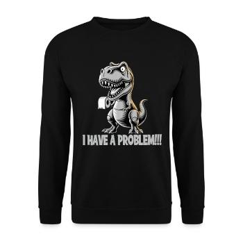 T-Rex avec problème de papier toilette design drôle - Sweat-shirt Unisexe - noir - Devant - Alina (178cm) & Michal (187cm)