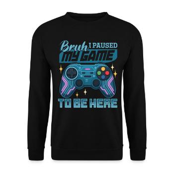 Gamer Gaming Controller Jeu Vidéo - Sweat-shirt Unisexe - noir - Devant - Alina (178cm) & Michal (187cm)