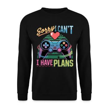 Gamer Gaming Controller Jeu Vidéo - Sweat-shirt Unisexe - noir - Devant - Alina (178cm) & Michal (187cm)