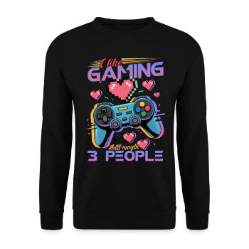 Gamer Gaming Controller Video Game - Unisex Pullover - Schwarz - Vorne - Alina (178cm) & Michal (187cm)