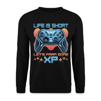 Gamer Gaming Controller Jeu Vidéo - Sweat-shirt Unisexe - noir - Devant - Alina (178cm) & Michal (187cm)