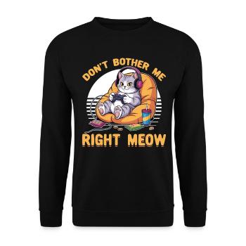 Gamer Gaming Cat Video Game - Unisex Sweatshirt - black - Front - Alina (178cm) & Michal (187cm)