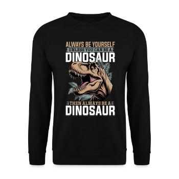 Dinosaur T-Rex kids - Unisex Sweatshirt - black - Front - Alina (178cm) & Michal (187cm)