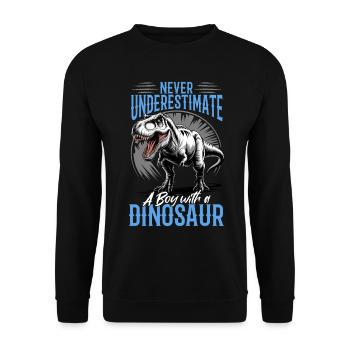 Dinosaur T-Rex kids - Unisex Sweatshirt - black - Front - Alina (178cm) & Michal (187cm)