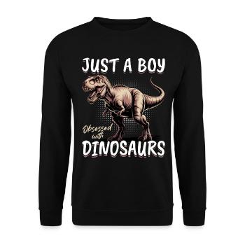 Dinosaur T-Rex kids - Unisex Sweatshirt - black - Front - Alina (178cm) & Michal (187cm)
