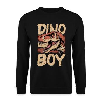 Dinosaur T-Rex kids - Unisex Sweatshirt - black - Front - Alina (178cm) & Michal (187cm)
