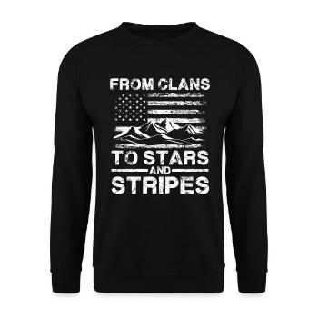 Von Clans Zu Stars Und Streifen - Patriotische - Unisex Pullover - Schwarz - Vorne - Alina (178cm) & Michal (187cm)