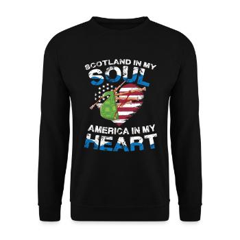 Scotland In My Soul America In My Soul - Unisex Sweatshirt - black - Front - Alina (178cm) & Michal (187cm)