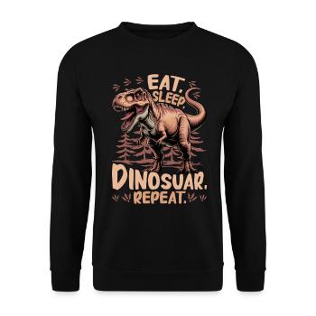 Dinosaur T-Rex kids - Unisex Sweatshirt - black - Front - Alina (178cm) & Michal (187cm)