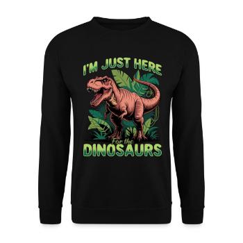 Dinosaur T-Rex kids - Unisex Sweatshirt - black - Front - Alina (178cm) & Michal (187cm)