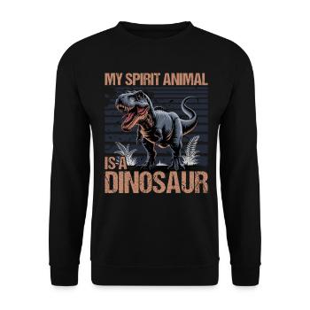 Dinosaur T-Rex kids - Unisex Sweatshirt - black - Front - Alina (178cm) & Michal (187cm)