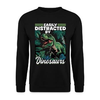 Dinosaur T-Rex kids - Unisex Sweatshirt - black - Front - Alina (178cm) & Michal (187cm)