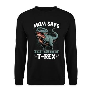 Dinosaur T-Rex kids - Unisex Sweatshirt - black - Front - Alina (178cm) & Michal (187cm)