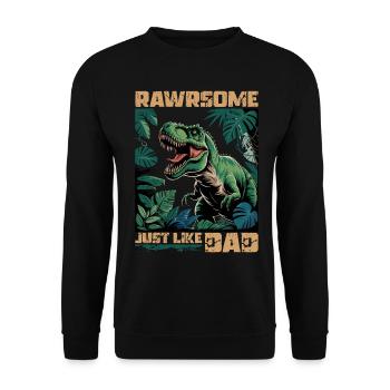 Dinosaur T-Rex kids - Unisex Sweatshirt - black - Front - Alina (178cm) & Michal (187cm)