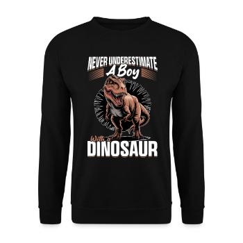 Dinosaur T-Rex kids - Unisex Sweatshirt - black - Front - Alina (178cm) & Michal (187cm)