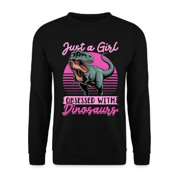 Dinosaur T-Rex kids - Unisex Sweatshirt - black - Front - Alina (178cm) & Michal (187cm)