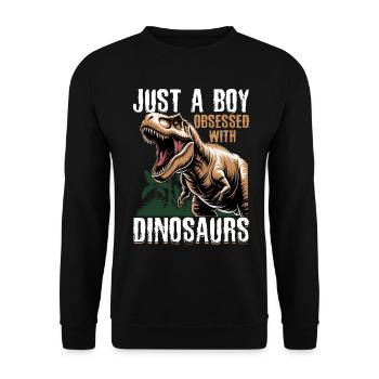 Dinosaur T-Rex kids - Unisex Sweatshirt - black - Front - Alina (178cm) & Michal (187cm)