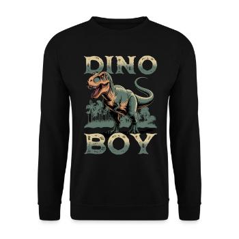 Dinosaur T-Rex kids - Unisex Sweatshirt - black - Front - Alina (178cm) & Michal (187cm)