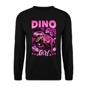 Dinosaur T-Rex kids - Unisex Sweatshirt - black - Front - Alina (178cm) & Michal (187cm)