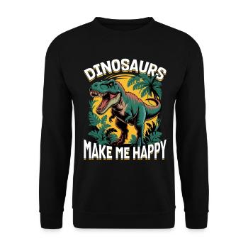 Dinosaur T-Rex kids - Unisex Sweatshirt - black - Front - Alina (178cm) & Michal (187cm)