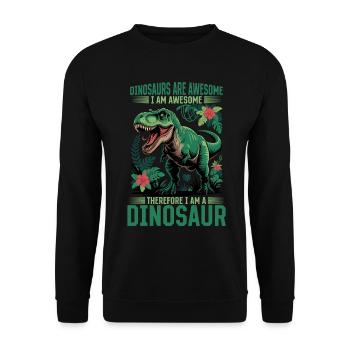 Dinosaur T-Rex kids - Unisex Sweatshirt - black - Front - Alina (178cm) & Michal (187cm)