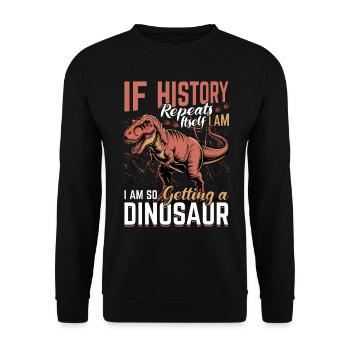 Dinosaure T-Rex enfants - Sweat-shirt Unisexe - noir - Devant - Alina (178cm) & Michal (187cm)
