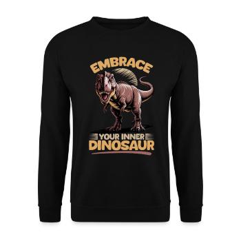Dinosaur T-Rex kids - Unisex Sweatshirt - black - Front - Alina (178cm) & Michal (187cm)