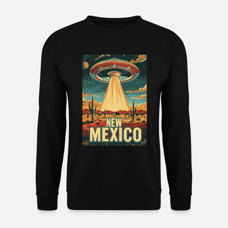 New Mexico UFO Desert Illustration - Unisex Sweatshirt - black