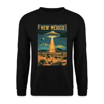 New Mexico UFO Landscape Retro Science Fiction - Unisex Sweatshirt - black - Front - Alina (178cm) & Michal (187cm)