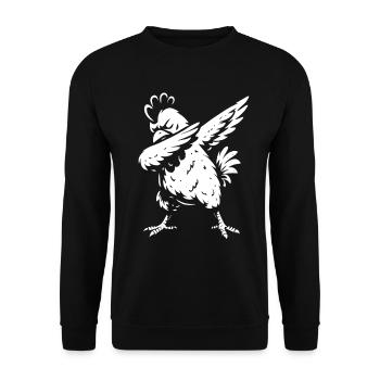 Dabbing Poulet - Dab Dance - Cadeau - Sweat-shirt Unisexe - noir - Devant - Alina (178cm) & Michal (187cm)