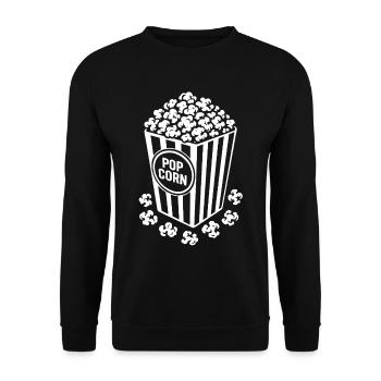 Fresh Popcorn - Crispy, Delicious - Gift - Unisex Sweatshirt - black - Front - Alina (178cm) & Michal (187cm)