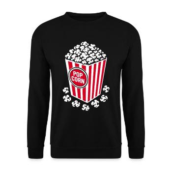 Fresh Popcorn - Crispy, Delicious - Gift - Unisex Sweatshirt - black - Front - Alina (178cm) & Michal (187cm)