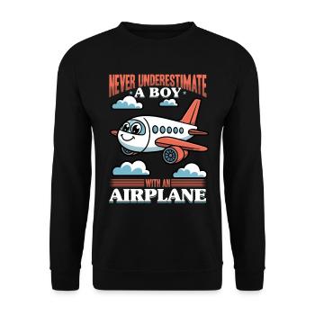 Airplane Kids Travel Pilot Toddler - Unisex Sweatshirt - black - Front - Alina (178cm) & Michal (187cm)