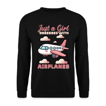 Airplane Kids Travel Pilot Toddler - Unisex Sweatshirt - black - Front - Alina (178cm) & Michal (187cm)