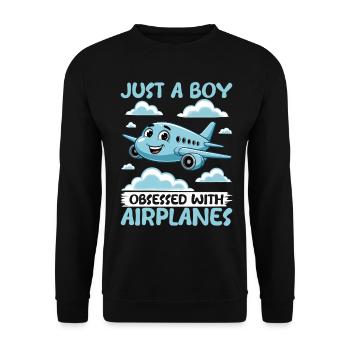 Avion Enfants Voyage Pilote Tout-petit - Sweat-shirt Unisexe - noir - Devant - Alina (178cm) & Michal (187cm)