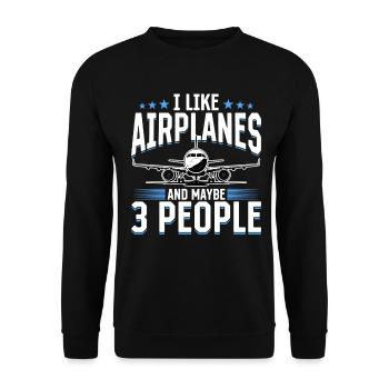 Airplane Kids Travel Pilot Toddler - Unisex Sweatshirt - black - Front - Alina (178cm) & Michal (187cm)