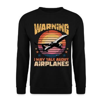 Airplane Kids Travel Pilot Toddler - Unisex Sweatshirt - black - Front - Alina (178cm) & Michal (187cm)