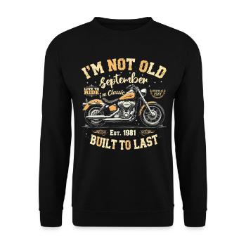 Anniversaire 1981 Millésime Septembre 1981 Cadeau - Sweat-shirt Unisexe - noir - Devant - Alina (178cm) & Michal (187cm)