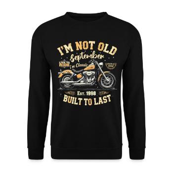 Anniversaire 1998 Millésime Septembre 1998 Cadeau - Sweat-shirt Unisexe - noir - Devant - Alina (178cm) & Michal (187cm)
