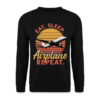 Airplane Kids Travel Pilot Toddler - Unisex Sweatshirt - black - Front - Alina (178cm) & Michal (187cm)