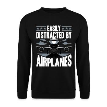 Avion Enfants Voyage Pilote Tout-petit - Sweat-shirt Unisexe - noir - Devant - Alina (178cm) & Michal (187cm)
