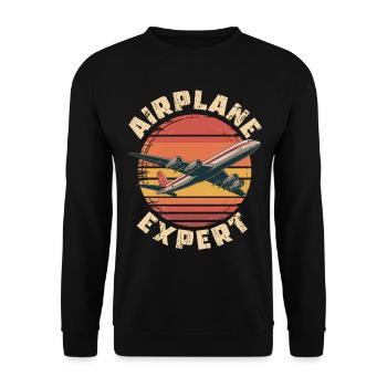 Airplane Kids Travel Pilot Toddler - Unisex Sweatshirt - black - Front - Alina (178cm) & Michal (187cm)
