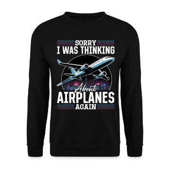 Avion Enfants Voyage Pilote Tout-petit - Sweat-shirt Unisexe - noir - Devant - Alina (178cm) & Michal (187cm)