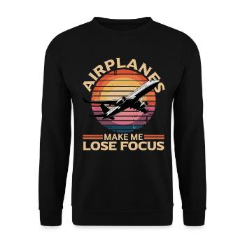 Airplane Kids Travel Pilot Toddler - Unisex Sweatshirt - black - Front - Alina (178cm) & Michal (187cm)