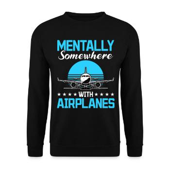 Airplane Kids Travel Pilot Toddler - Unisex Sweatshirt - black - Front - Alina (178cm) & Michal (187cm)