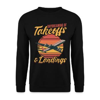 Airplane Kids Travel Pilot Toddler - Unisex Sweatshirt - black - Front - Alina (178cm) & Michal (187cm)