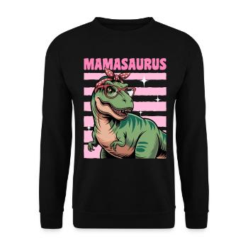 Dinosaur T-Rex Mamasaurus - Unisex Sweatshirt - black - Front - Alina (178cm) & Michal (187cm)