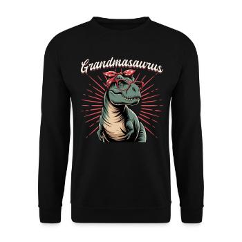 Dinosaur T-Rex Grandmasaurus - Unisex Sweatshirt - black - Front - Alina (178cm) & Michal (187cm)