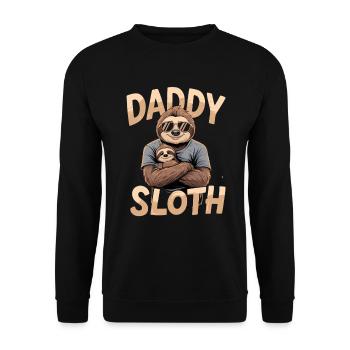 Papa paresseux avec des lunettes de soleil pour les papas cool - Sweat-shirt Unisexe - noir - Devant - Alina (178cm) & Michal (187cm)